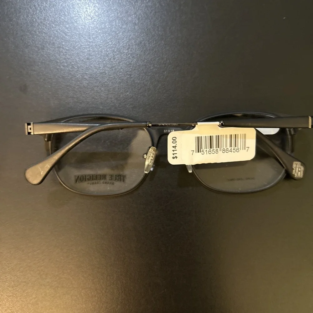 TRUE RELIGION T012 BLK Black Wayfarer Full Rim Eyeglasses 51-18-140 Frames Only